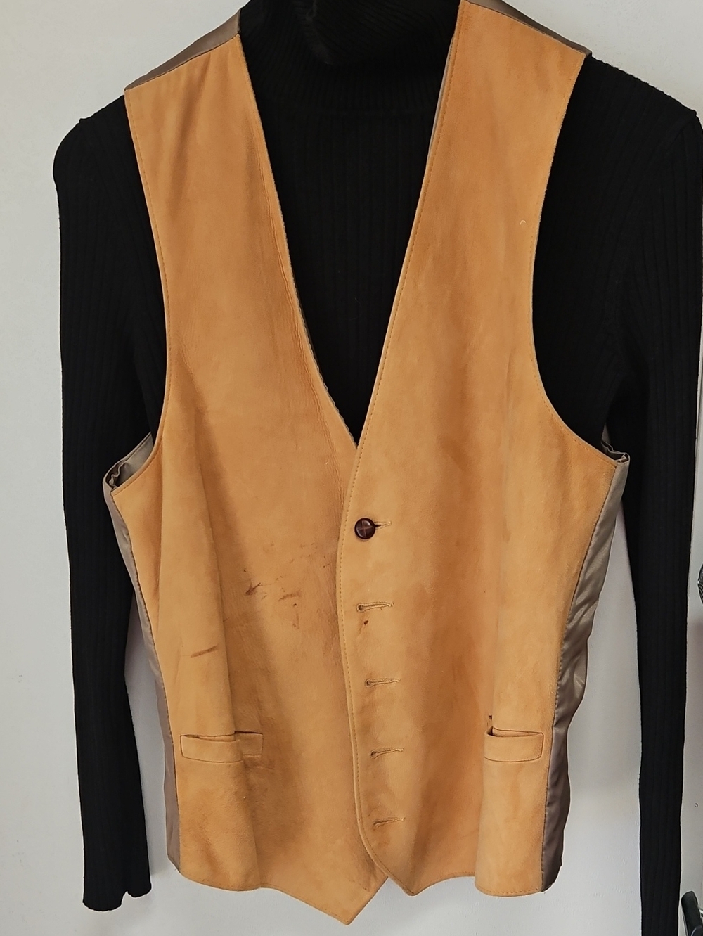 VINTAGE Suede Vest with Satin Back